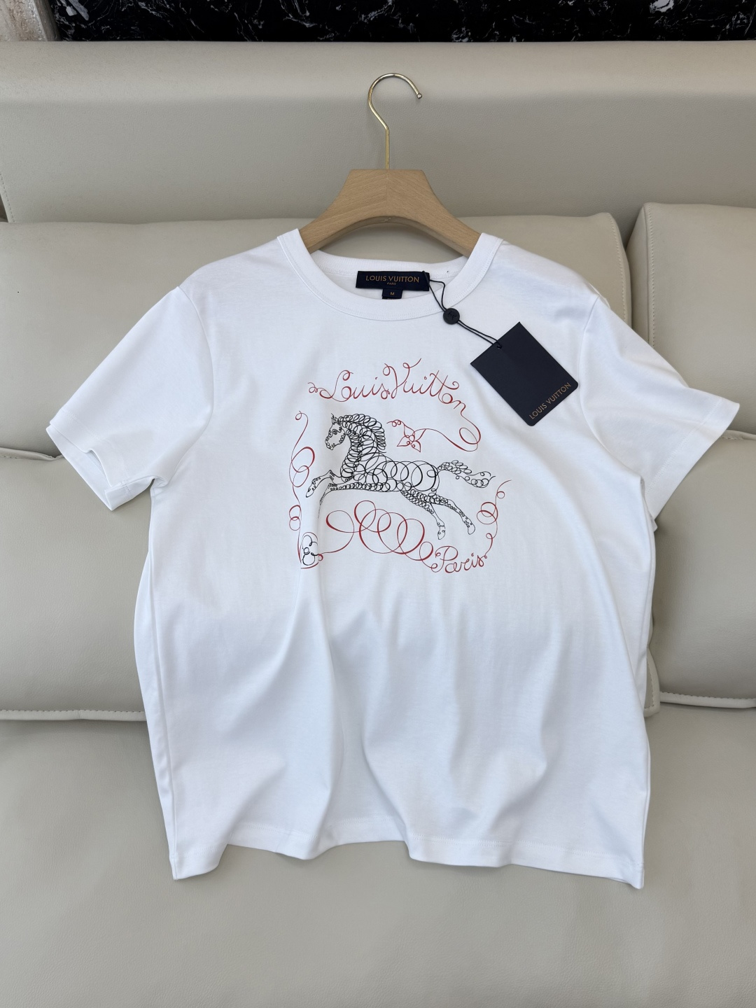QG0138#新款T恤💕L V 小马印花logo 短袖T恤 SML