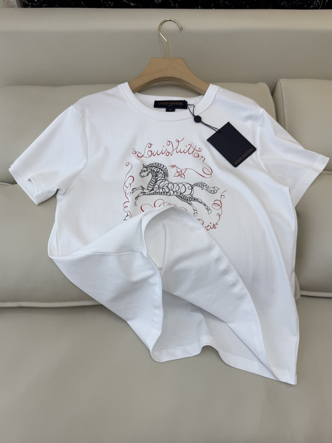 QG0138#新款T恤💕L V 小马印花logo 短袖T恤 SML