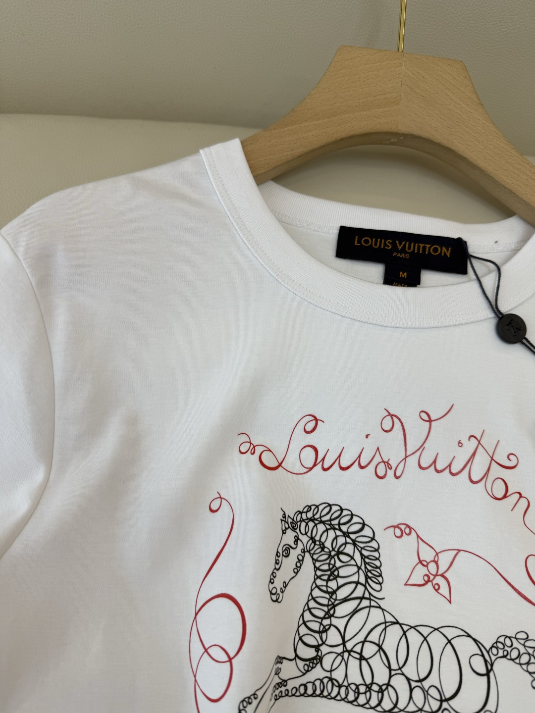 QG0138#新款T恤💕L V 小马印花logo 短袖T恤 SML