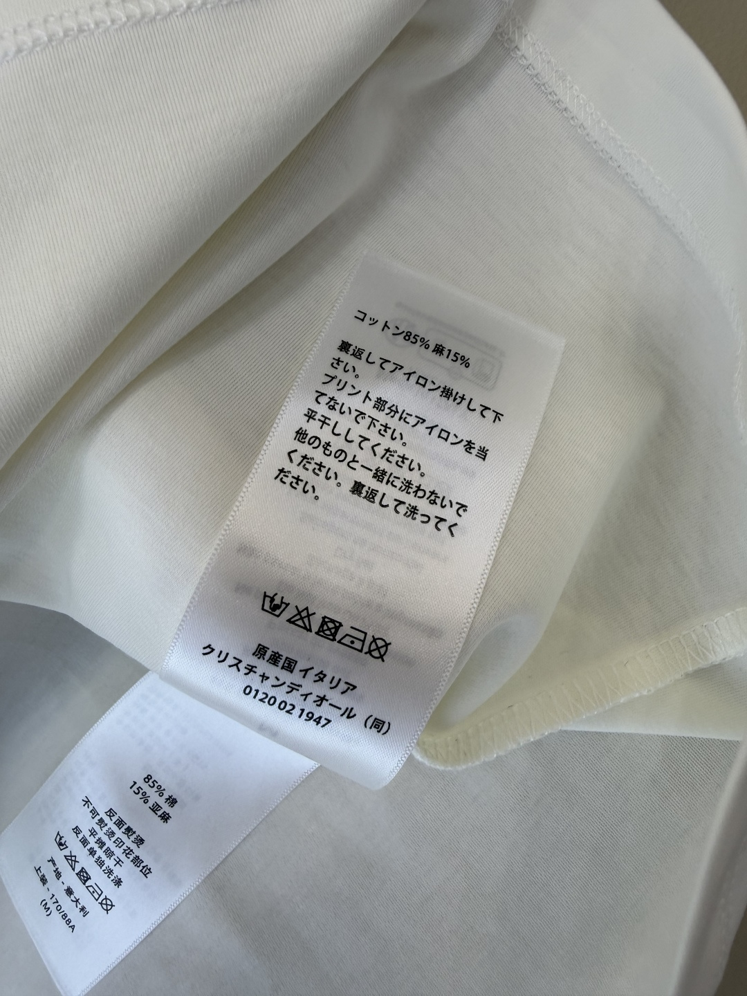 QG0141#新款T恤💕dior 顶级版 85% 棉 15% 麻 刺绣字母小鸟 花卉印花短袖T恤 SML