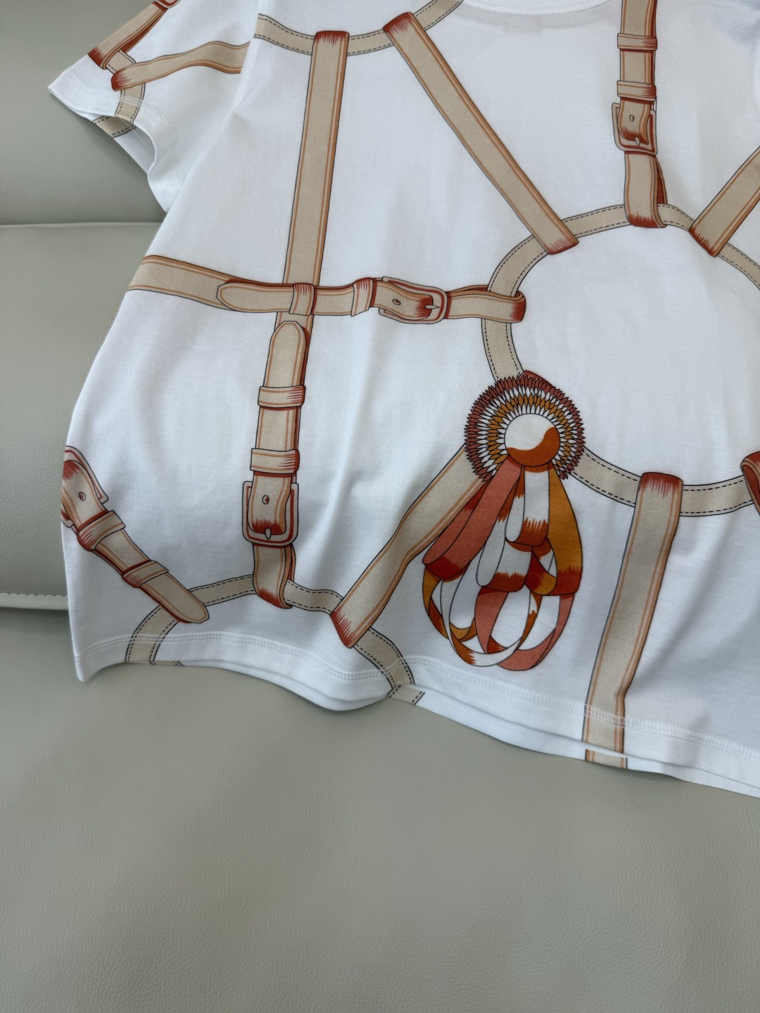 QG0145#新款T恤💕H家 爱马仕 顶级版 印花 短袖T恤 SML