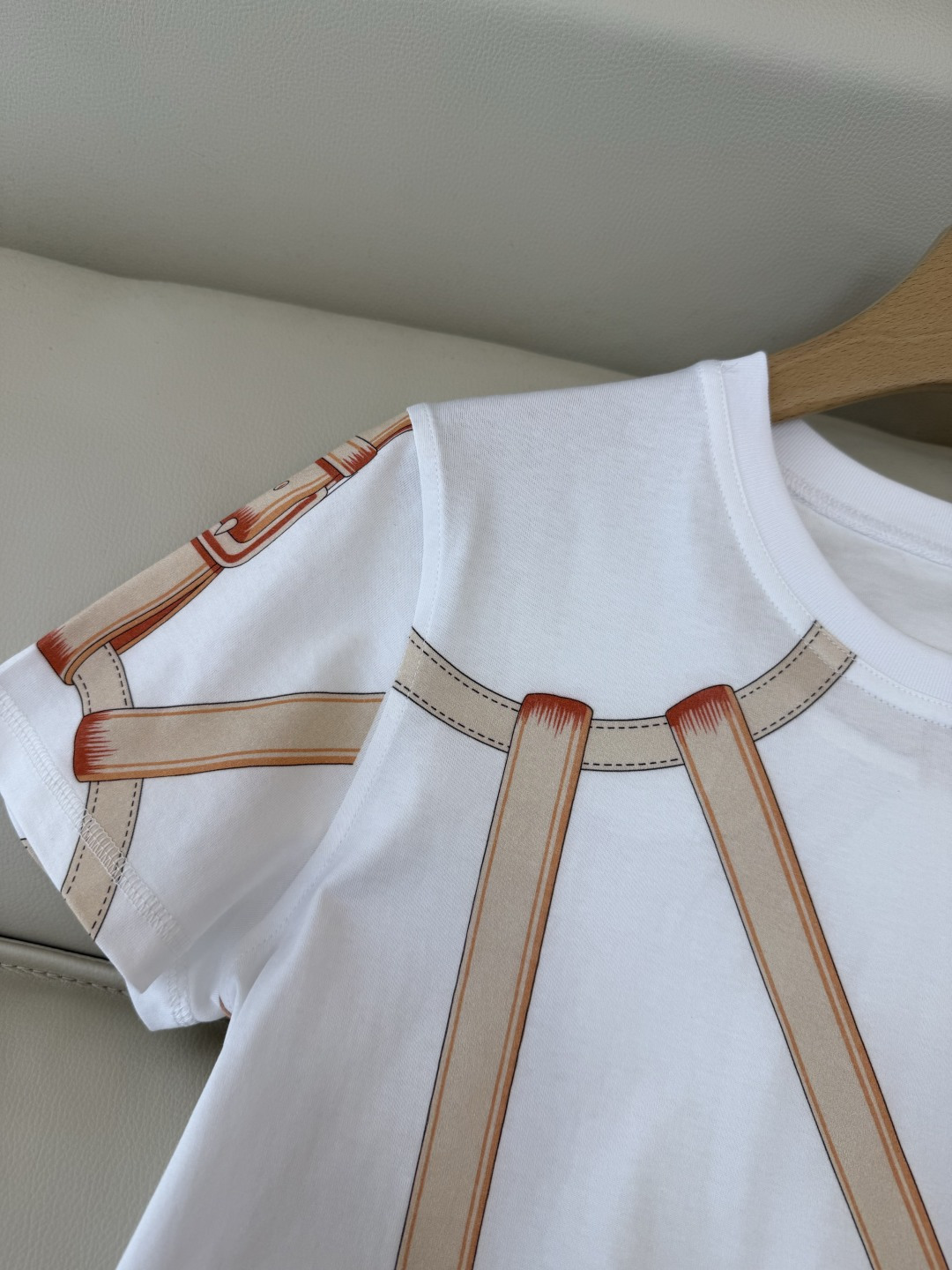 QG0145#新款T恤💕H家 爱马仕 顶级版 印花 短袖T恤 SML