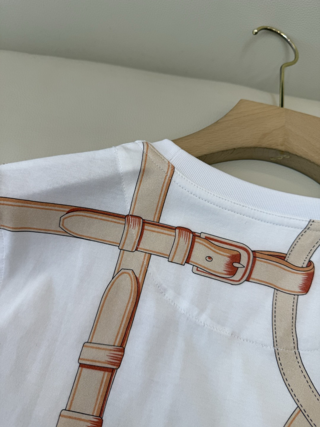 QG0145#新款T恤💕H家 爱马仕 顶级版 印花 短袖T恤 SML