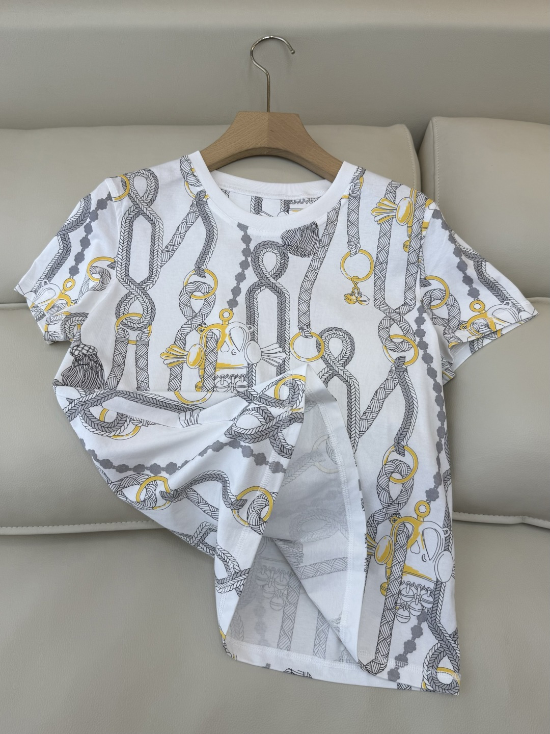 QG0146#新款T恤💕H家 爱马仕 顶级版 印花 短袖T恤 SML