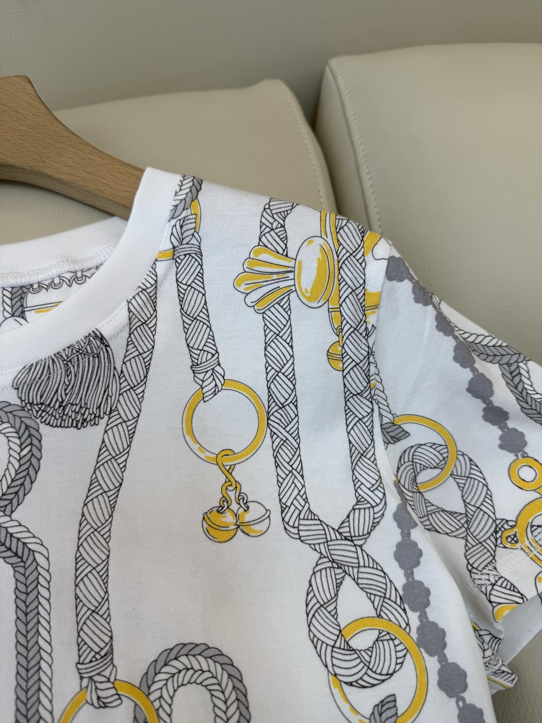 QG0146#新款T恤💕H家 爱马仕 顶级版 印花 短袖T恤 SML