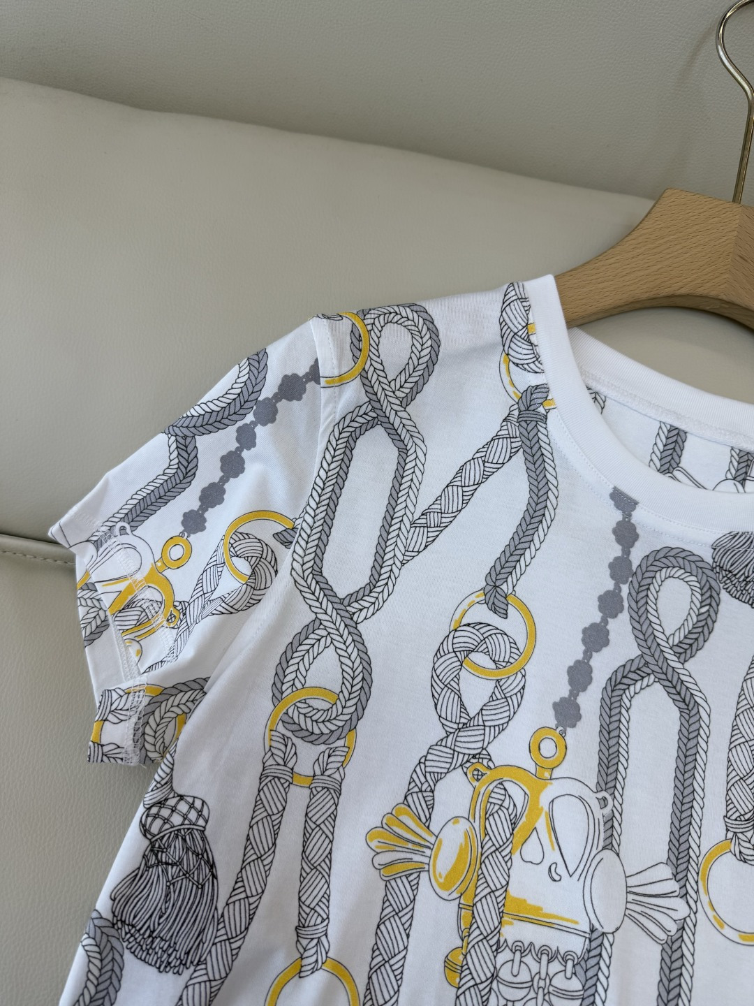 QG0146#新款T恤💕H家 爱马仕 顶级版 印花 短袖T恤 SML