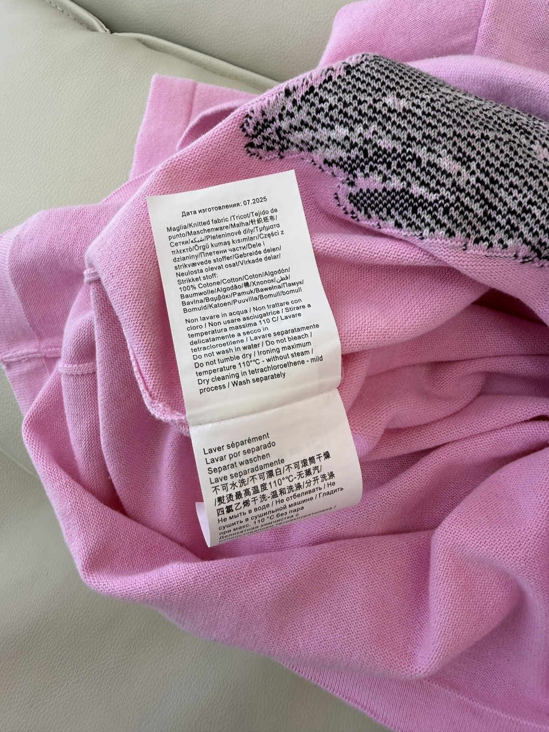 QG0147#新款T恤💕Monschino 珍珠大鹅🦢 字母配色针织短袖毛衣T恤 黑色 粉色 SML