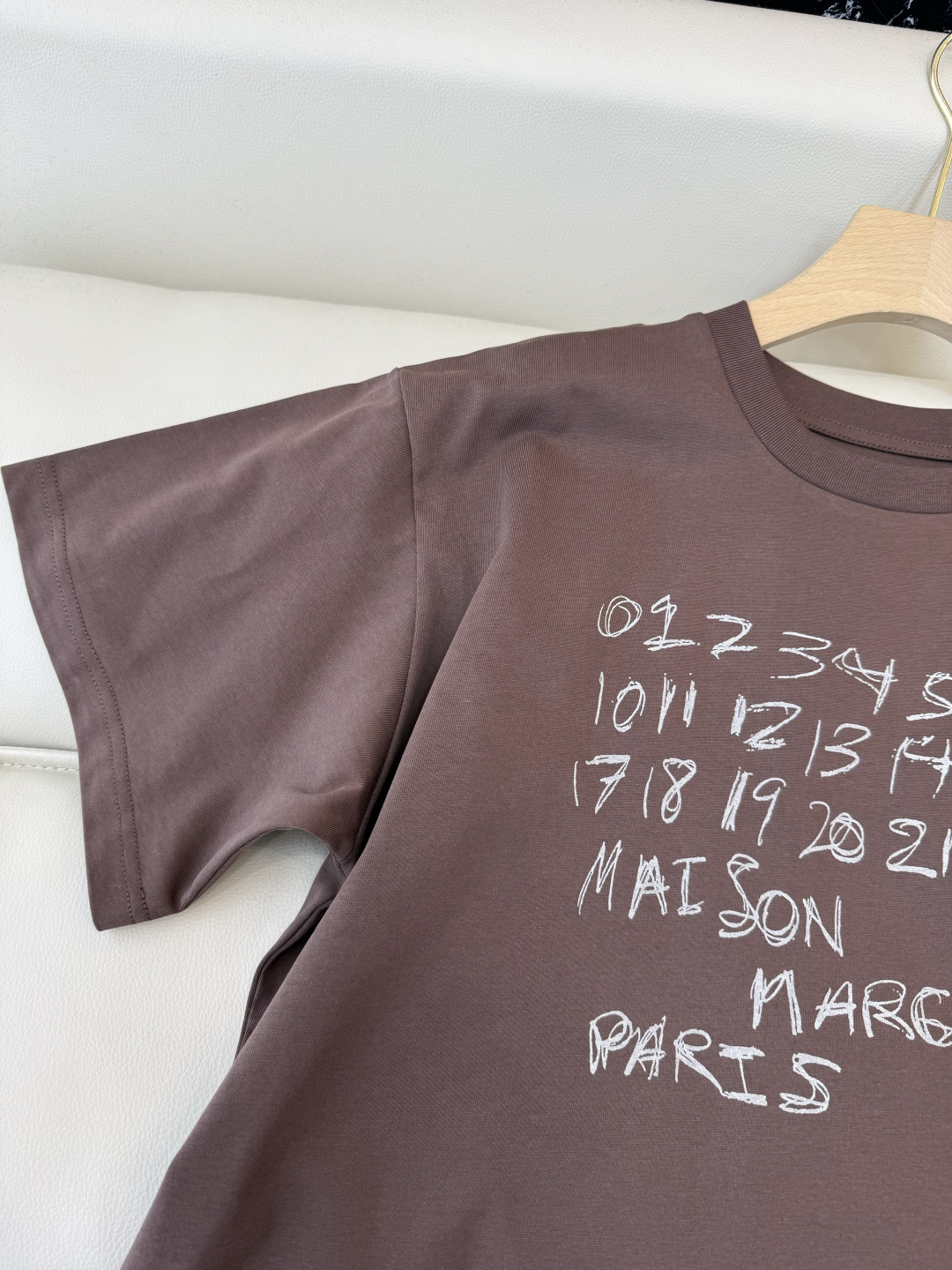 CK050#新款T恤💕MM6 马吉拉 字母印花logo 短袖T恤 咖色 浅灰色 SML