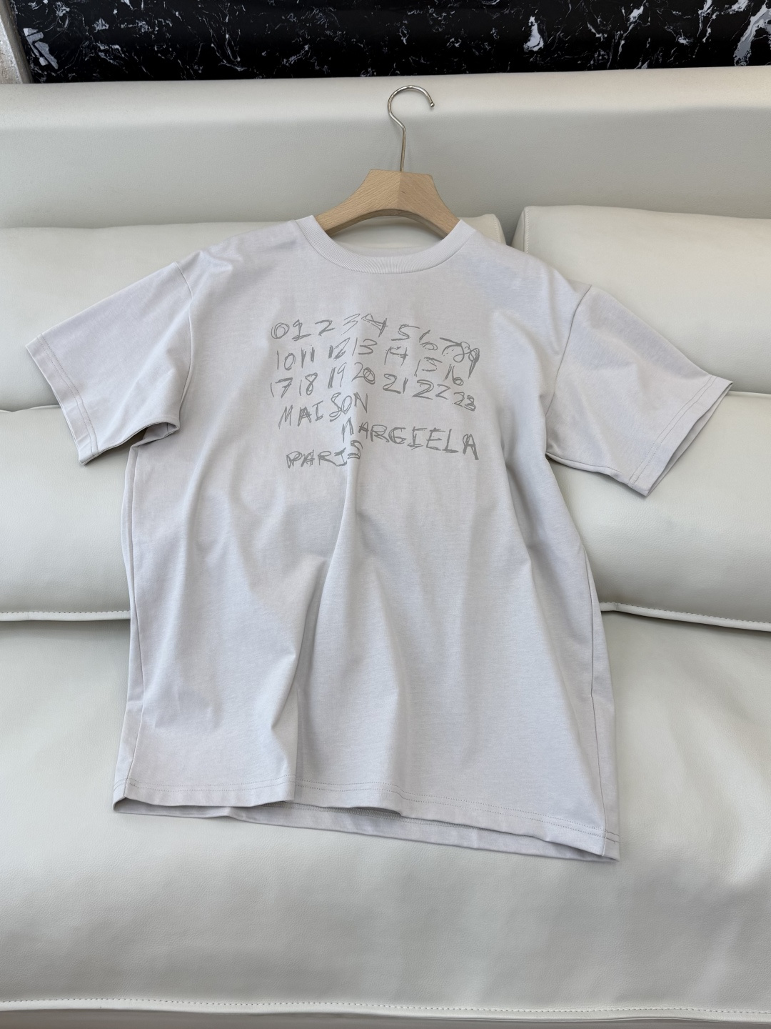 CK050#新款T恤💕MM6 马吉拉 字母印花logo 短袖T恤 咖色 浅灰色 SML