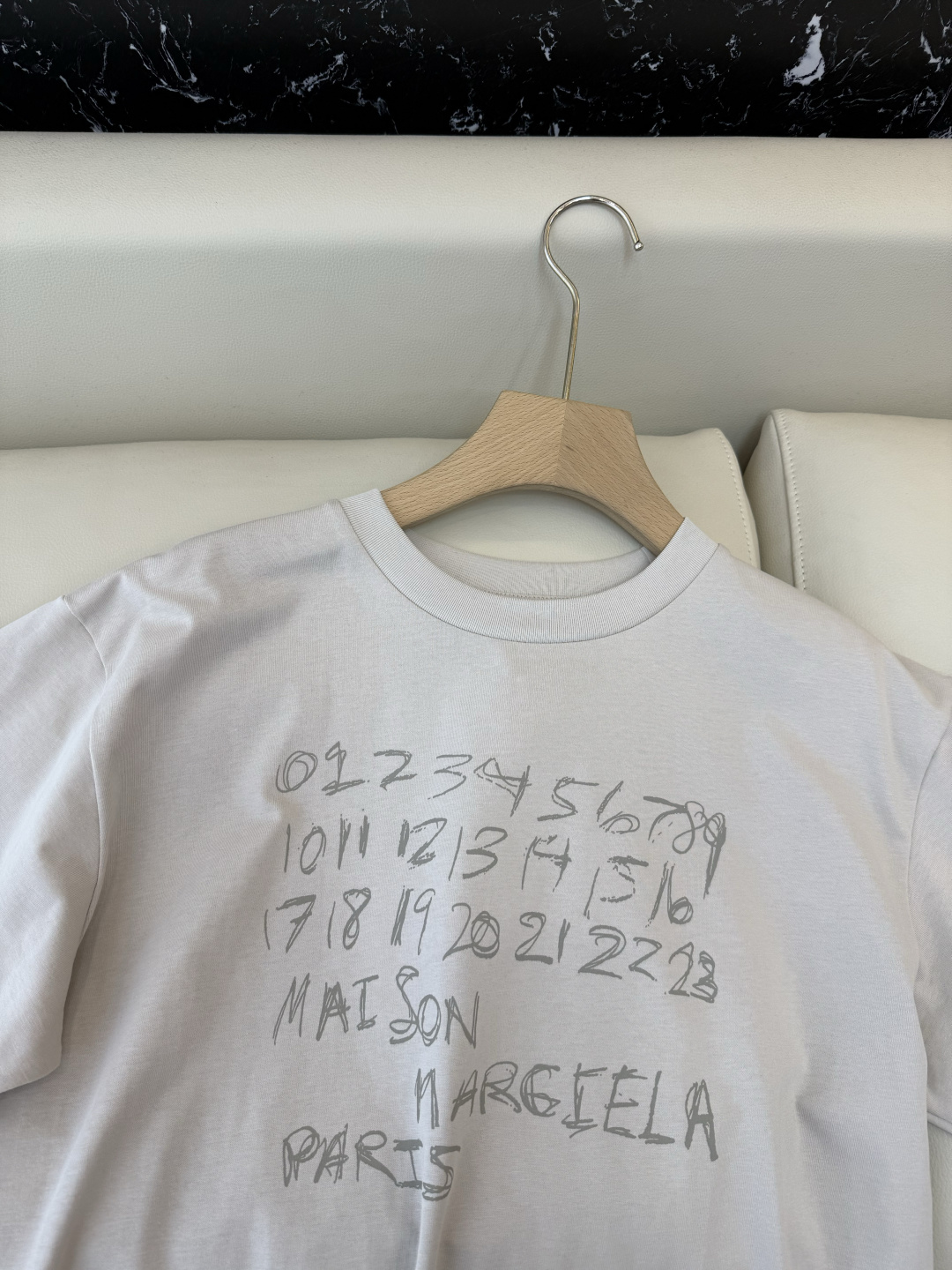 CK050#新款T恤💕MM6 马吉拉 字母印花logo 短袖T恤 咖色 浅灰色 SML