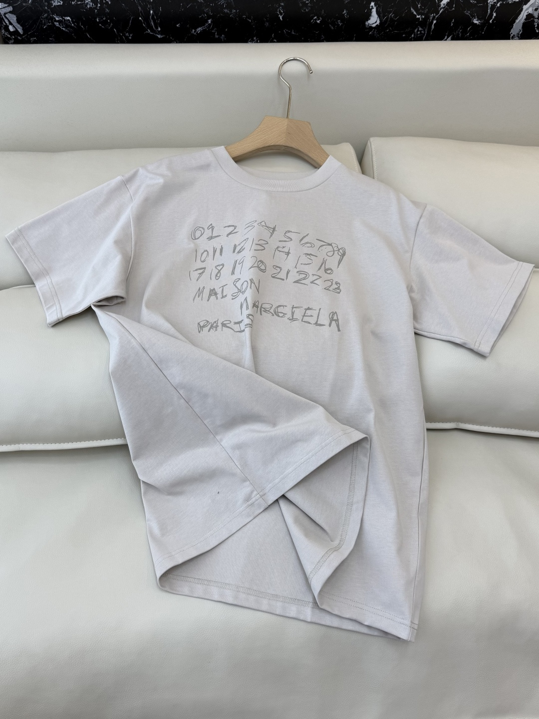 CK050#新款T恤💕MM6 马吉拉 字母印花logo 短袖T恤 咖色 浅灰色 SML