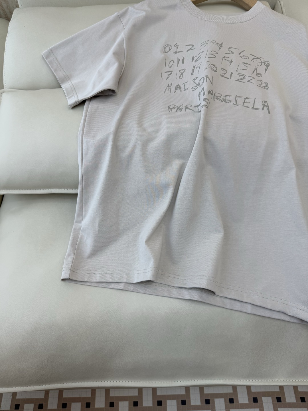 CK050#新款T恤💕MM6 马吉拉 字母印花logo 短袖T恤 咖色 浅灰色 SML
