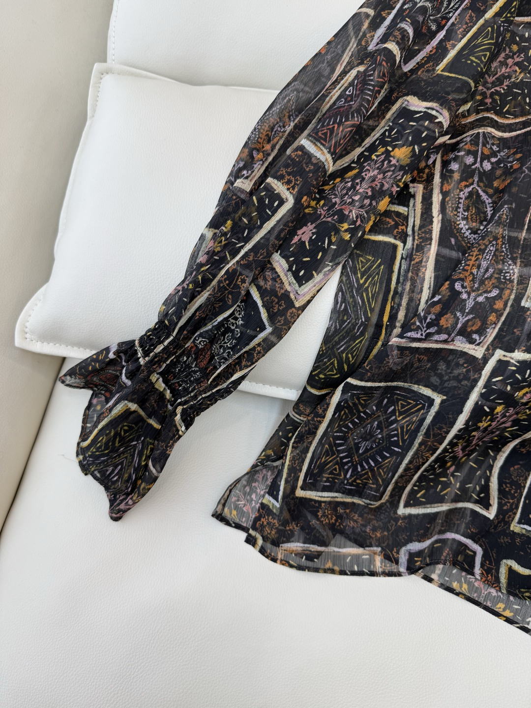 XF067#新款套装💕飘逸印花长袖衬衫➕半裙套装 SMLXL XXL