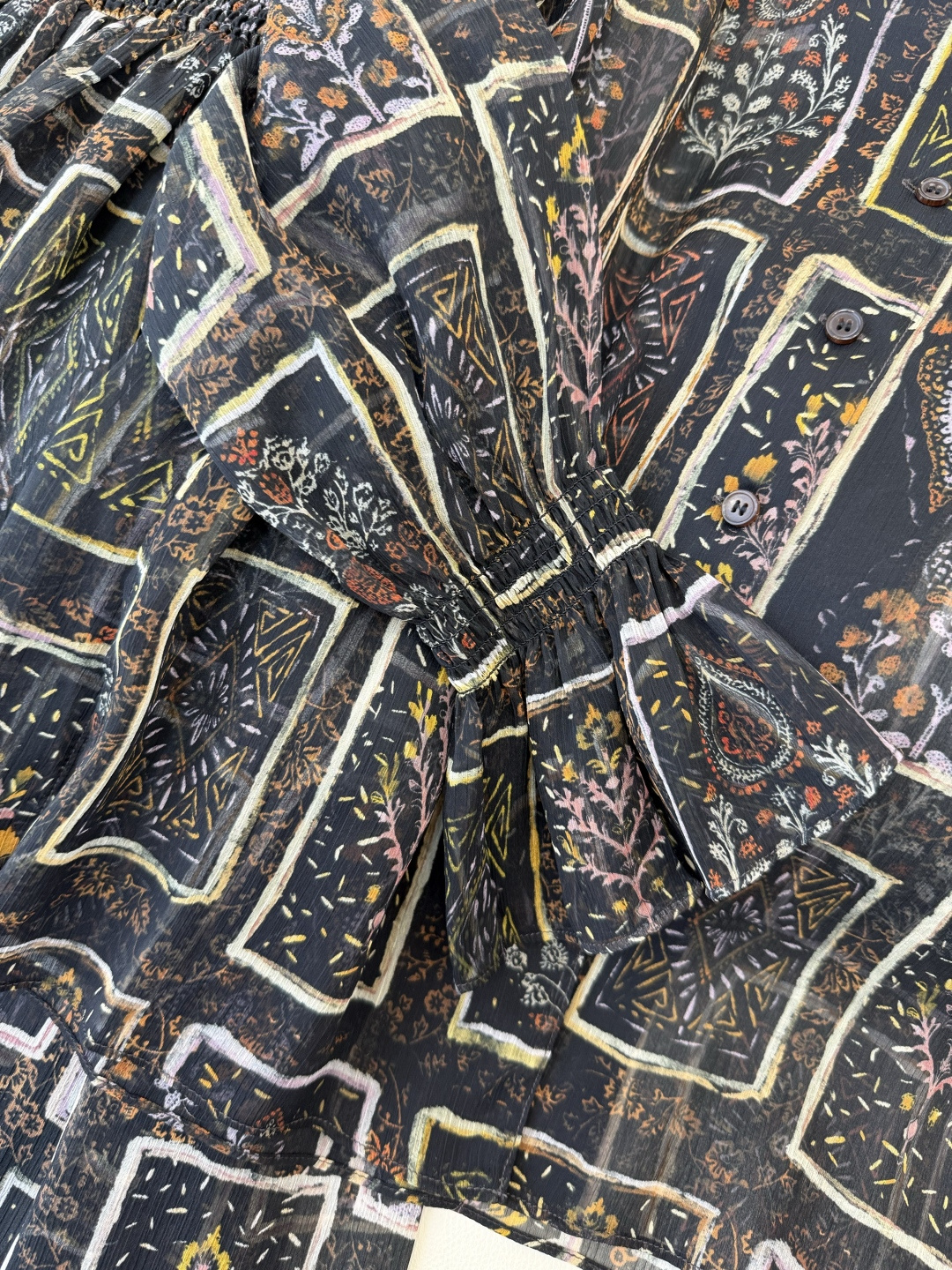 XF067#新款套装💕飘逸印花长袖衬衫➕半裙套装 SMLXL XXL