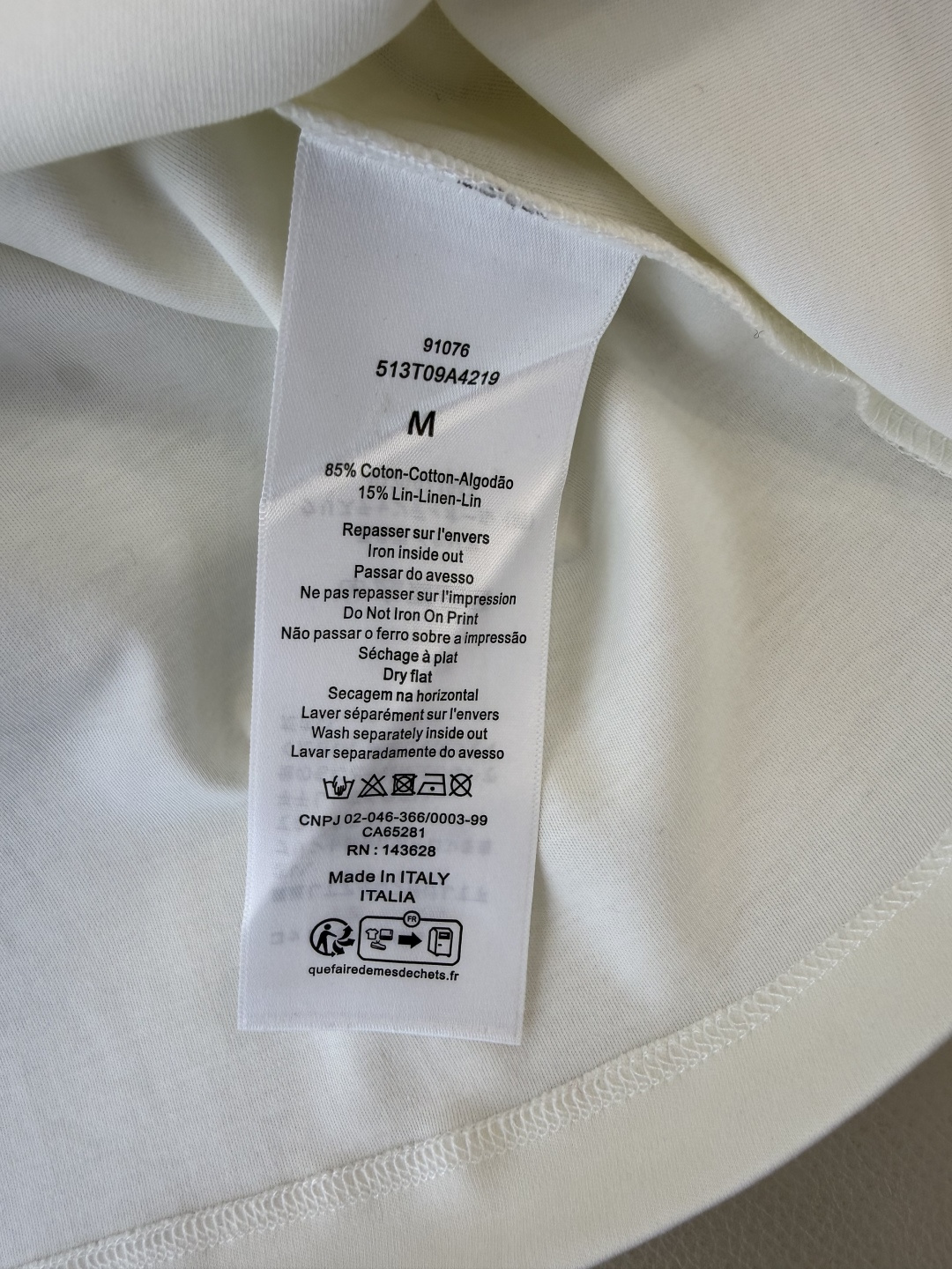 QG0142#新款T恤💕dior 顶级版 85% 棉 15% 麻 四叶草🍀花卉印花刺绣小蜜蜂 短袖T恤 