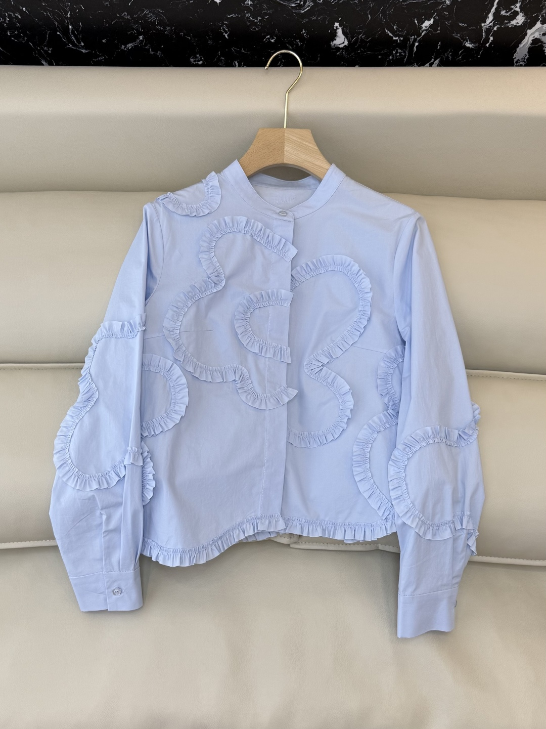 NO:716312,AD051# Long-sleeved shirt, three-dimensional plate flower earrings, long-sleeved shirt, pink blue, white SML,,shirts,19860909AD051#长袖衬衫 立体盘花木耳边 长袖衬衫 粉色 蓝色 白色 SML,,shirts,,Women's clothing