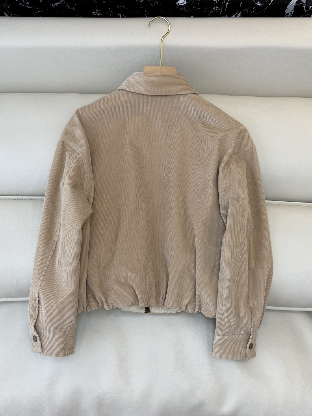 QGL038#新款外套💕BC 灯芯绒拉链外套 杏色 SML