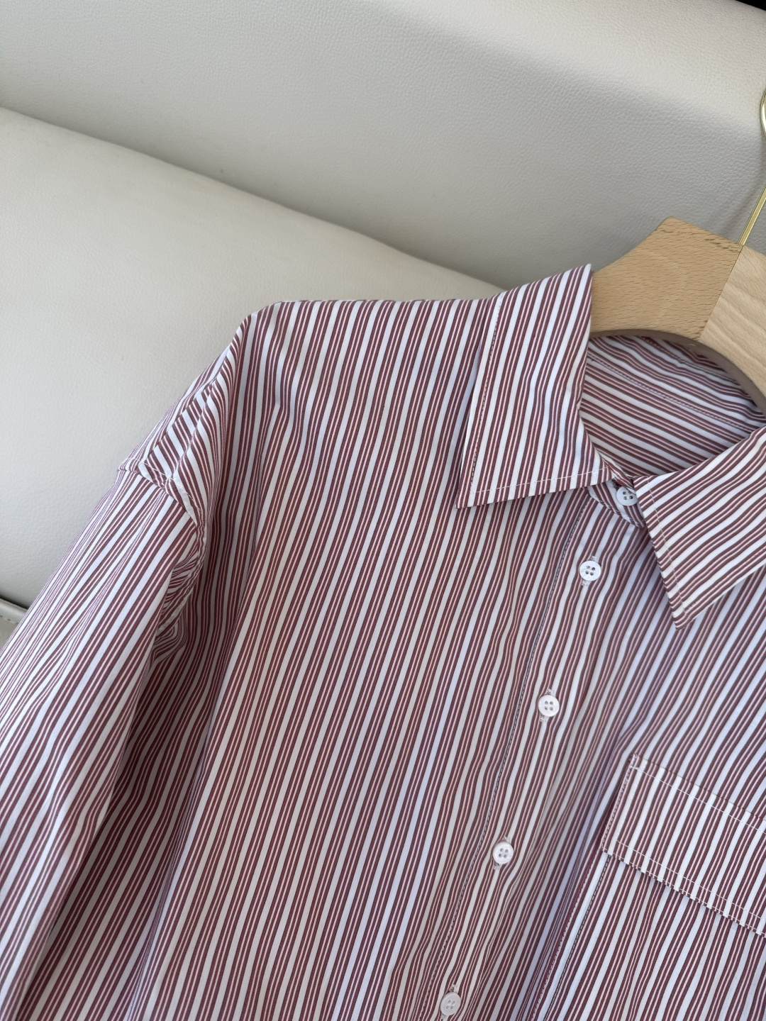 QD7973#新款衬衫💕BC 条纹对条 长袖条纹印花衬衫 SMLXL