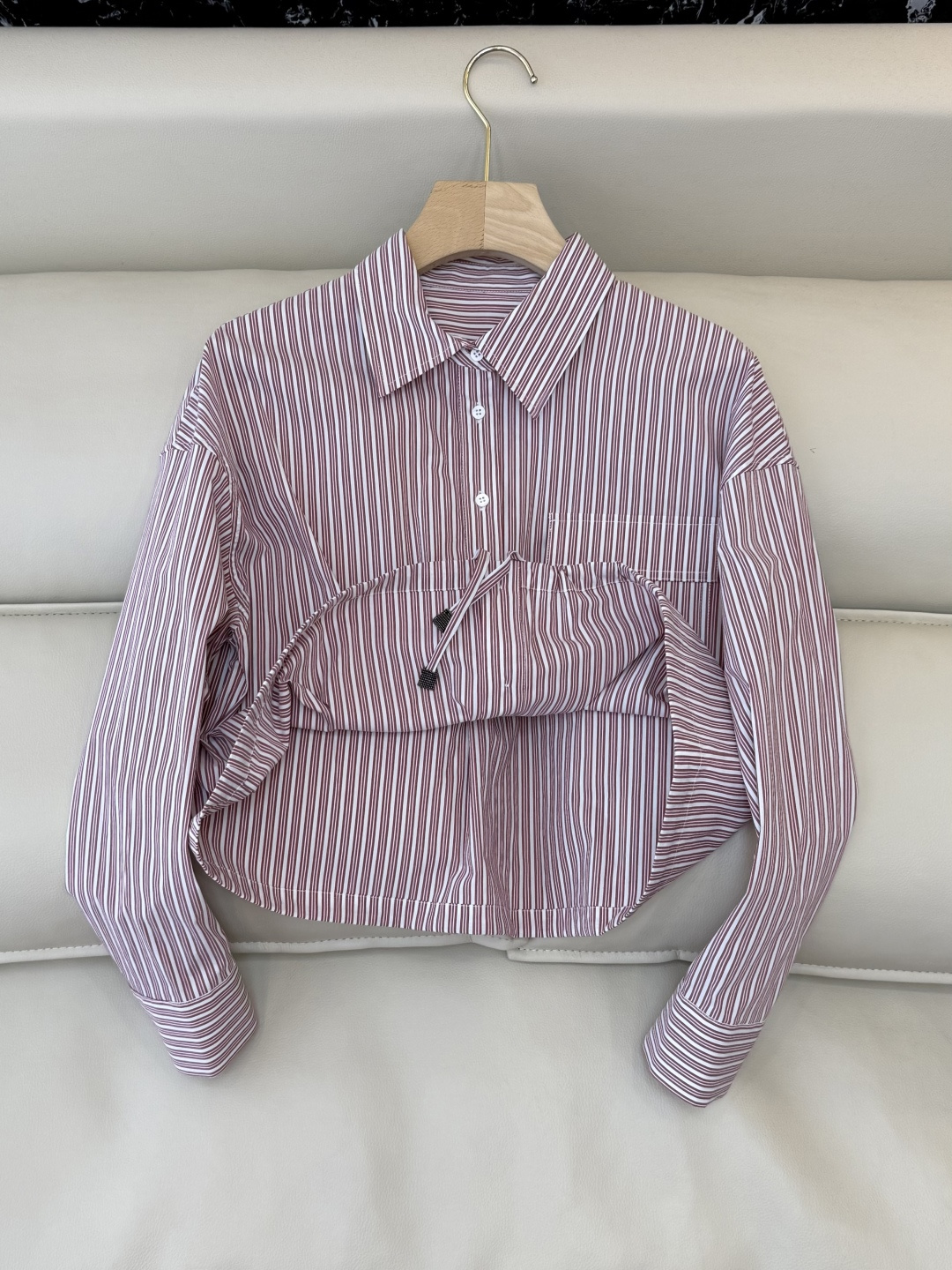 QD7973#新款衬衫💕BC 条纹对条 长袖条纹印花衬衫 SMLXL