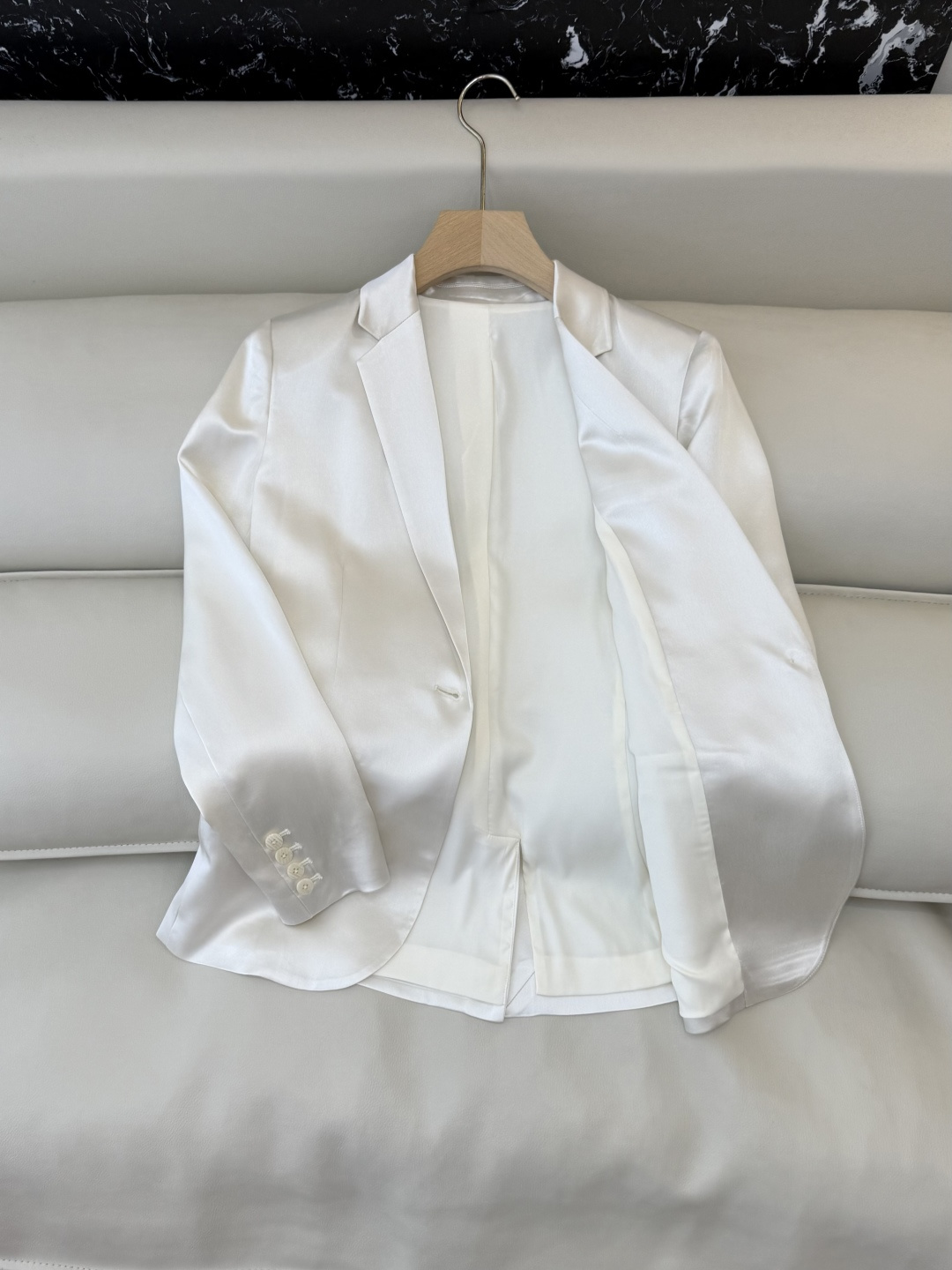 QD7987#新款外套💕theory 极简风 70% 三醋酸 一粒扣 长袖西装 白色 黑色2/4/6/8