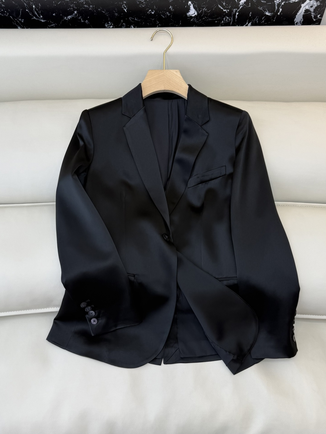 QD7987#新款外套💕theory 极简风 70% 三醋酸 一粒扣 长袖西装 白色 黑色2/4/6/8