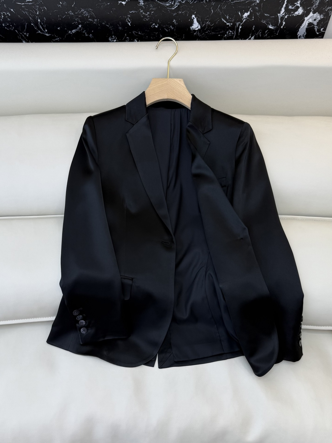 QD7987#新款外套💕theory 极简风 70% 三醋酸 一粒扣 长袖西装 白色 黑色2/4/6/8