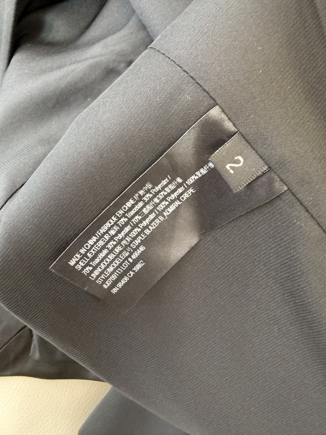 QD7987#新款外套💕theory 极简风 70% 三醋酸 一粒扣 长袖西装 白色 黑色2/4/6/8