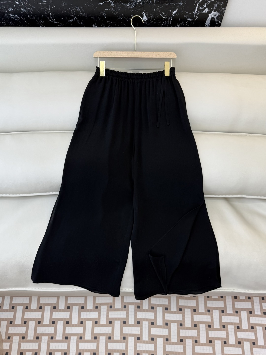 QD7993#新款裤子💕ICICLE 之禾 100% 真丝鬼绉阔腿长裤 SMLXL