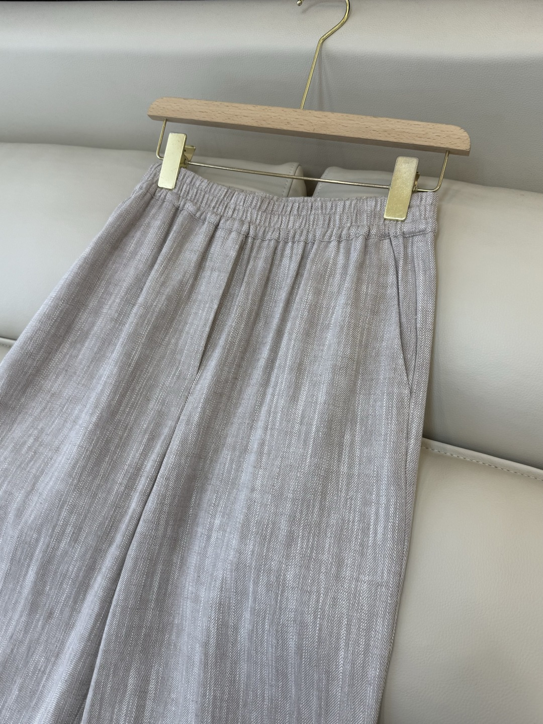 QD7982#新款裤子💕BC 雨露麻 老钱风 阔腿亚麻长裤 SML XL