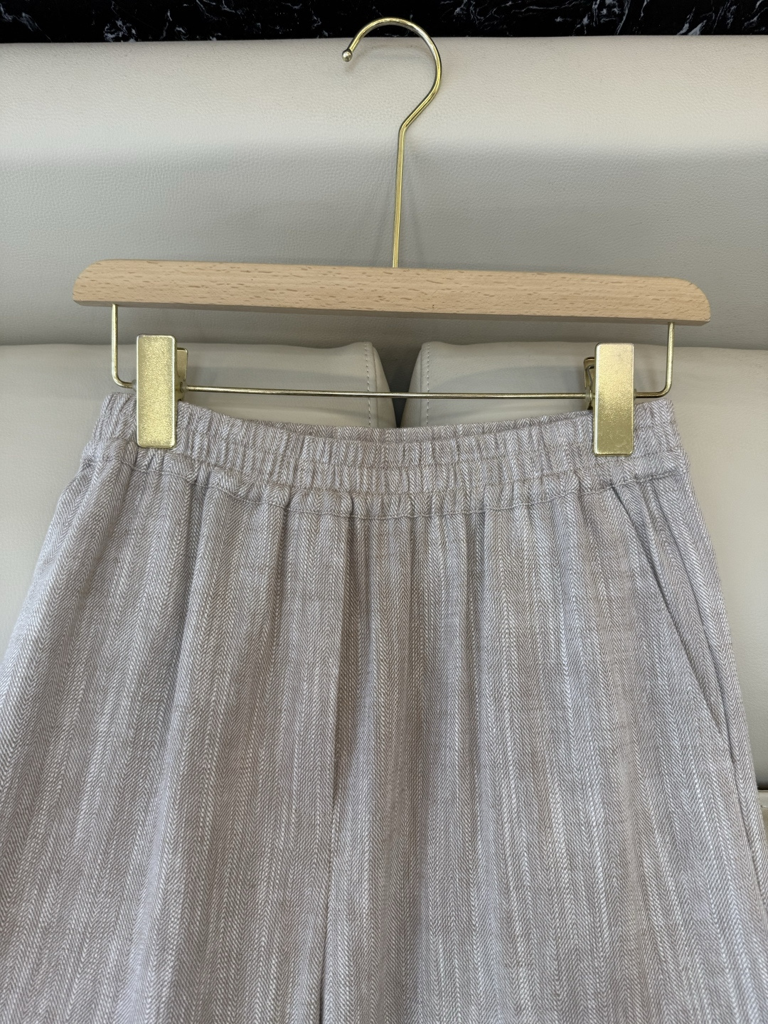 QD7982#新款裤子💕BC 雨露麻 老钱风 阔腿亚麻长裤 SML XL