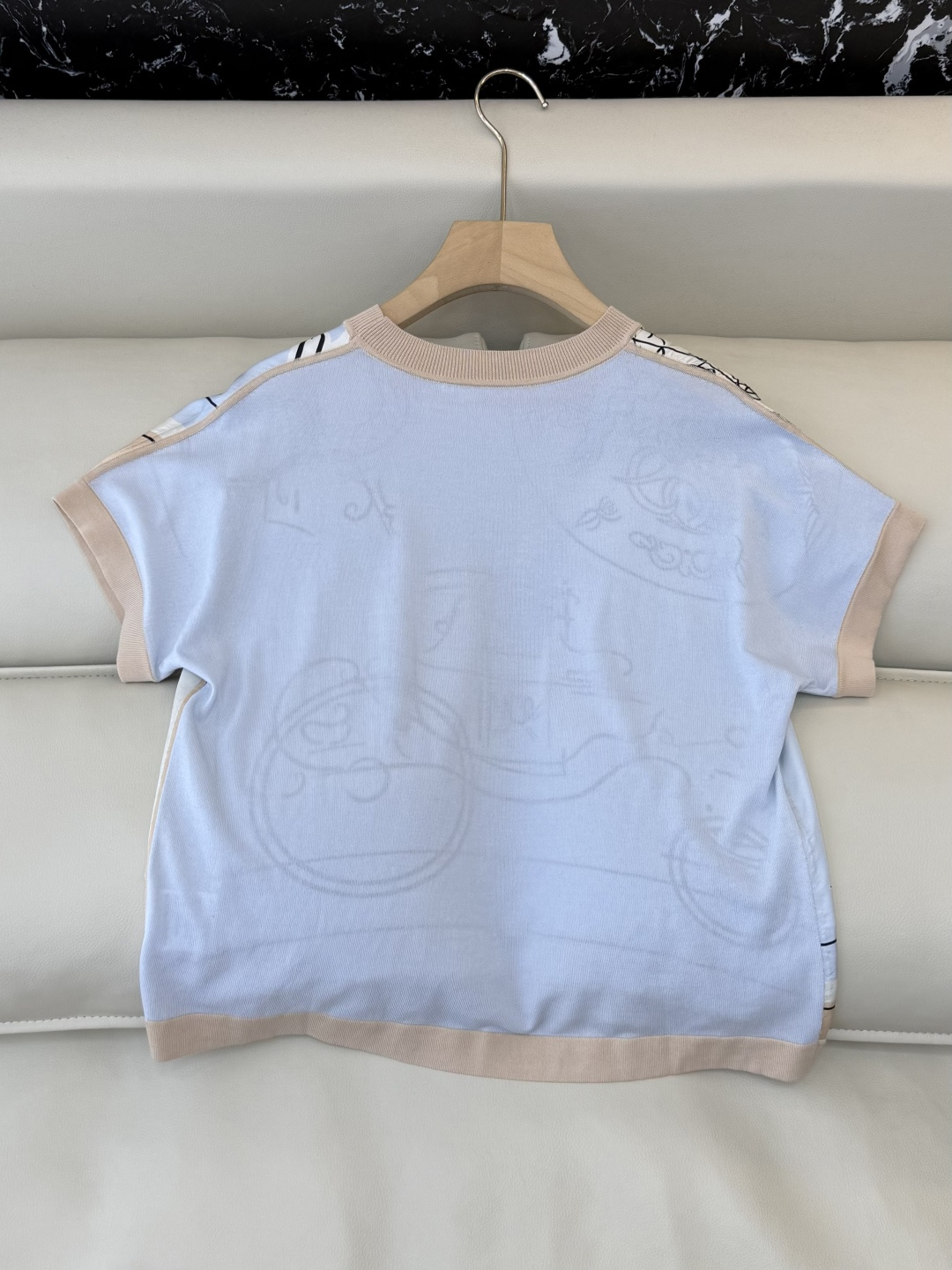 H32604#新款针织衫💕H家 100% 真丝 ➕ 针织面料 短袖 针织衫 三色 SMLXL