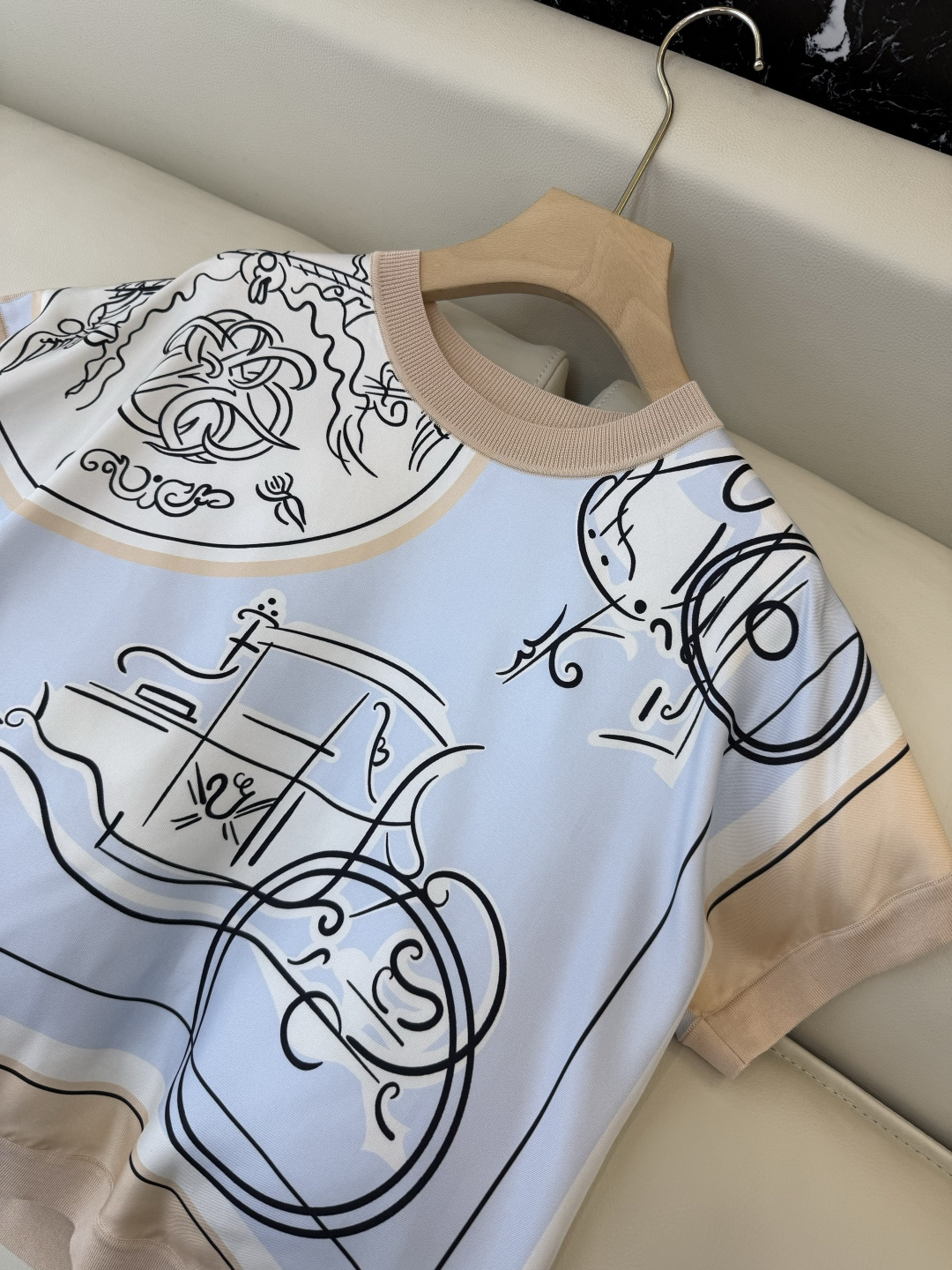 H32604#新款针织衫💕H家 100% 真丝 ➕ 针织面料 短袖 针织衫 三色 SMLXL