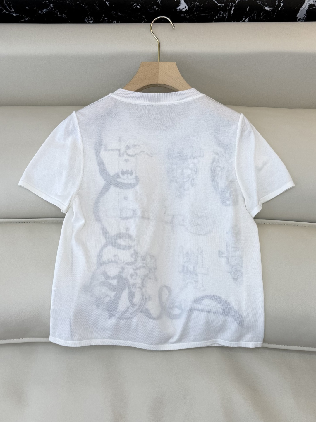 H32603#新款针织衫💕H家 100% 真丝 ➕ 针织面料 短袖 针织衫 黑色 白色 SMLXL