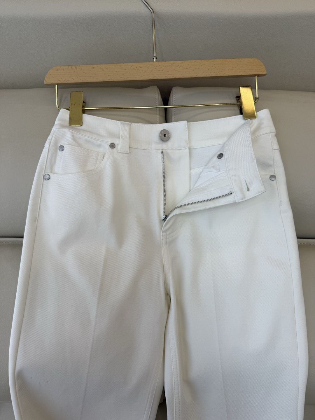 QD7995#新款牛仔裤💕BC 弹力牛仔棉 长裤 白色 SML XL