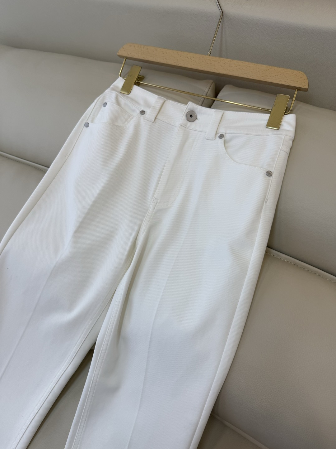 QD7995#新款牛仔裤💕BC 弹力牛仔棉 长裤 白色 SML XL