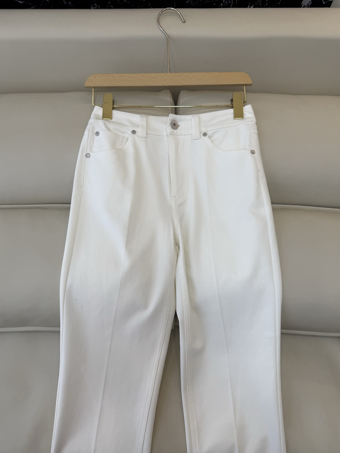 QD7995#新款牛仔裤💕BC 弹力牛仔棉 长裤 白色 SML XL
