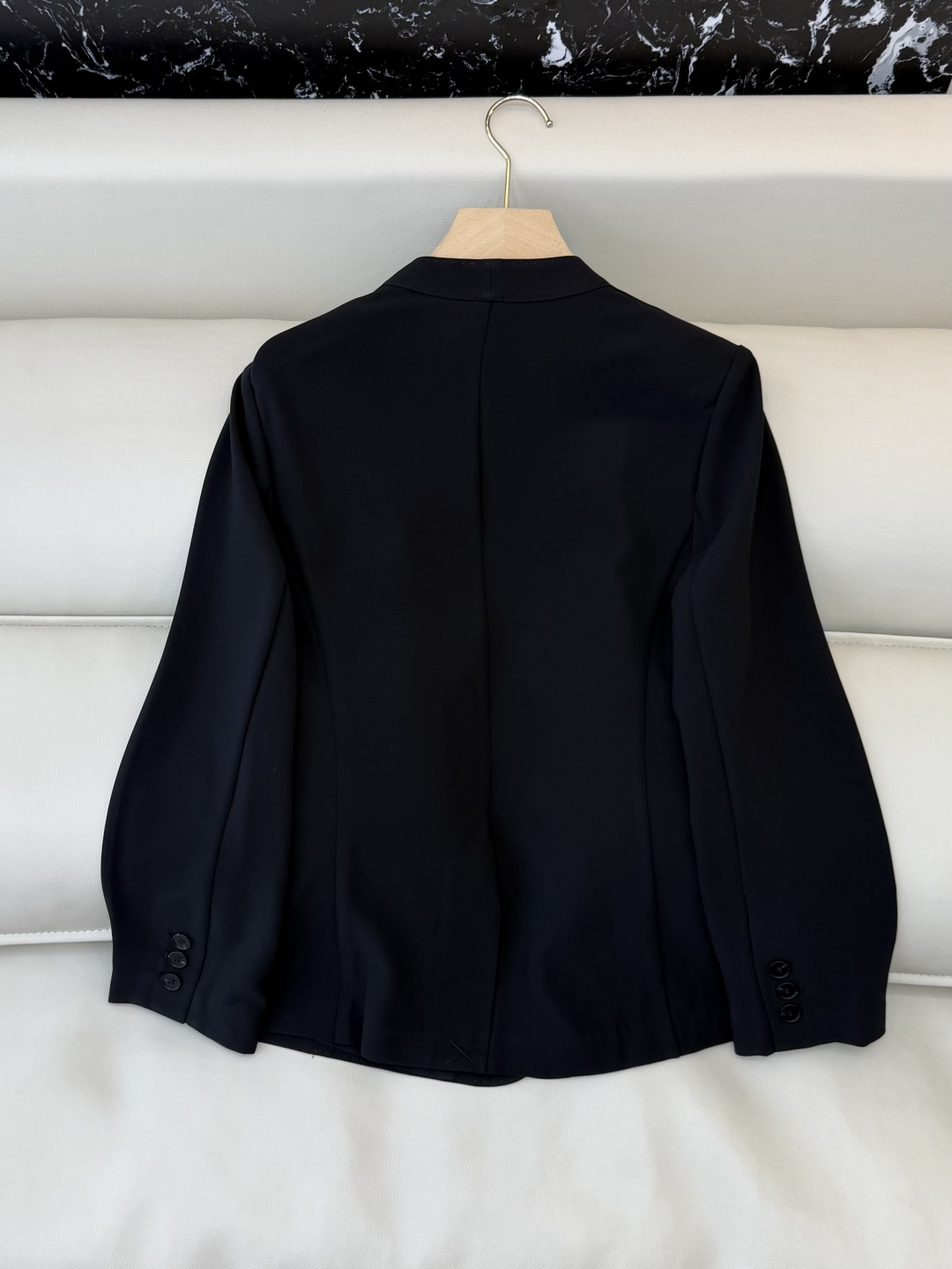 MT006#新款外套💕theory 极简风 无领 一粒扣 长袖西装 白色 黑色 M L XL