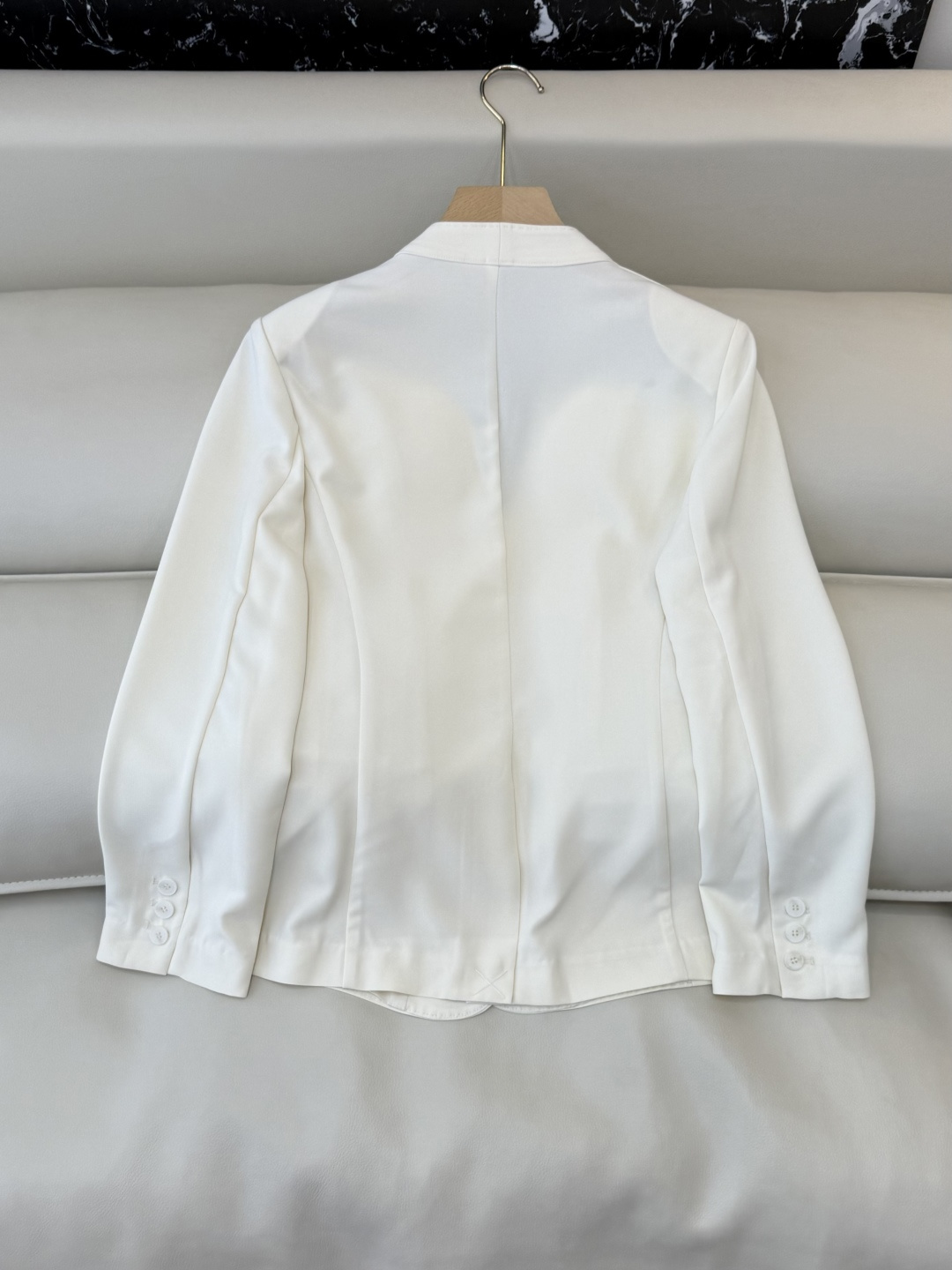 MT006#新款外套💕theory 极简风 无领 一粒扣 长袖西装 白色 黑色 M L XL