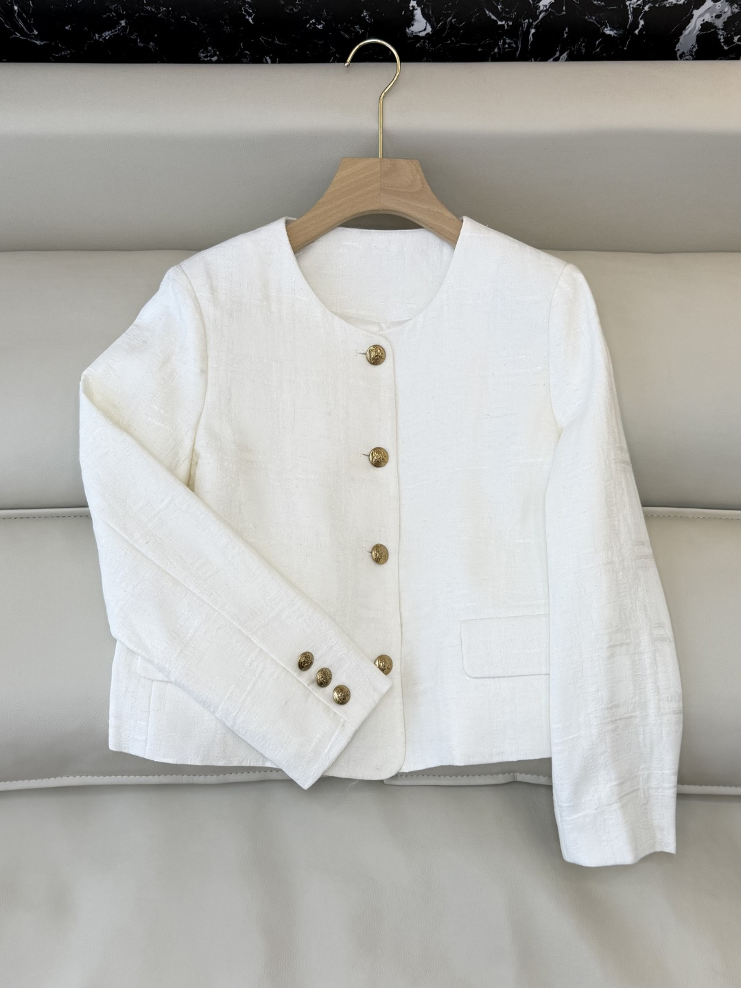 MT003#新款外套💕celine风 金扣 老钱风 长袖小外套 咖色 白色 黑色 M L