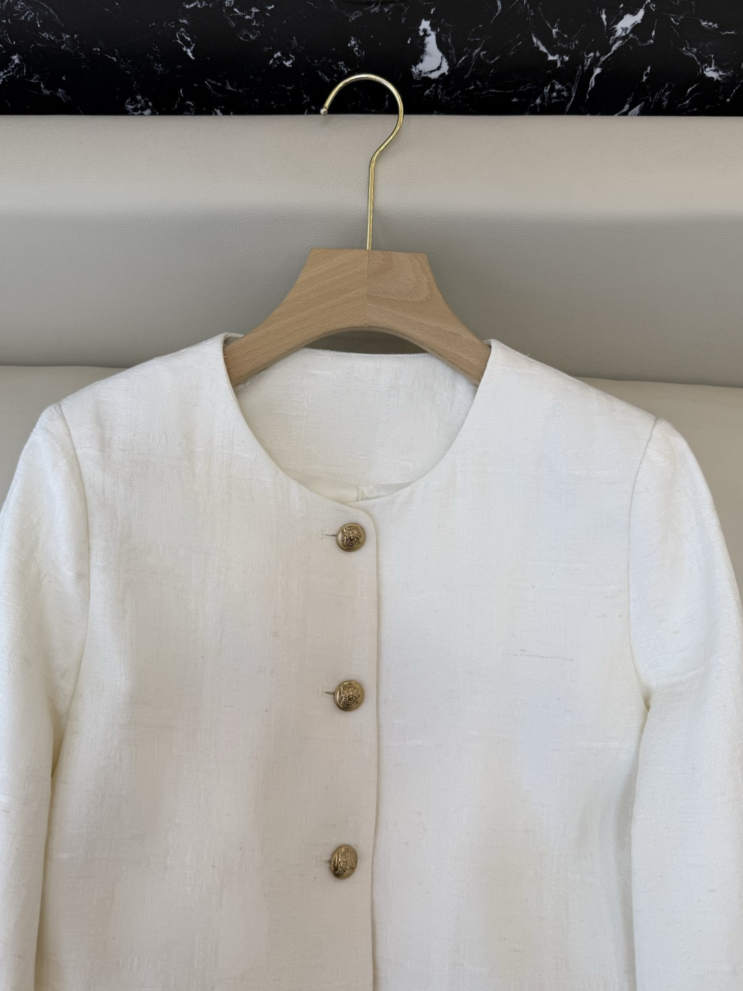 MT003#新款外套💕celine风 金扣 老钱风 长袖小外套 咖色 白色 黑色 M L