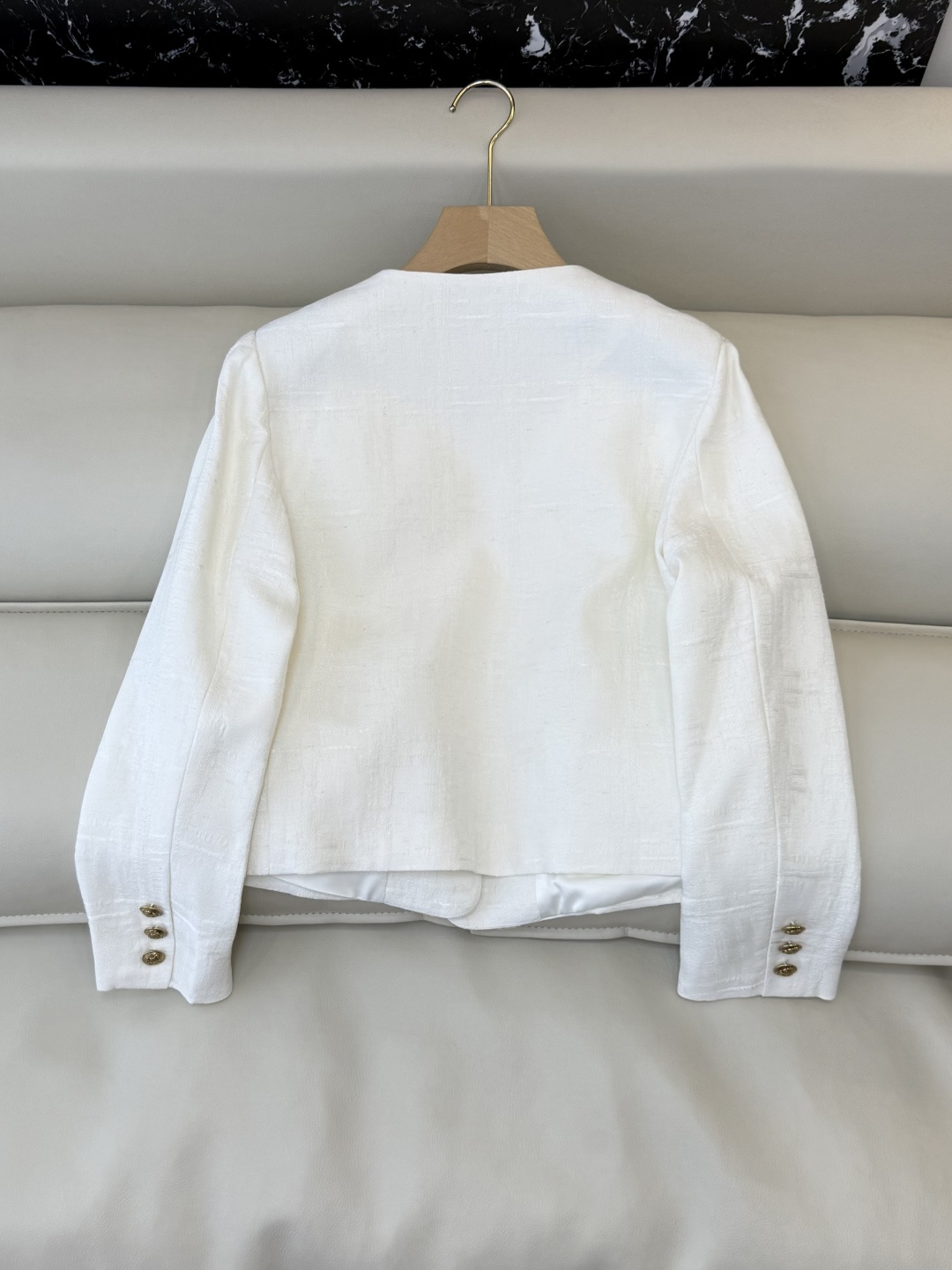 MT003#新款外套💕celine风 金扣 老钱风 长袖小外套 咖色 白色 黑色 M L