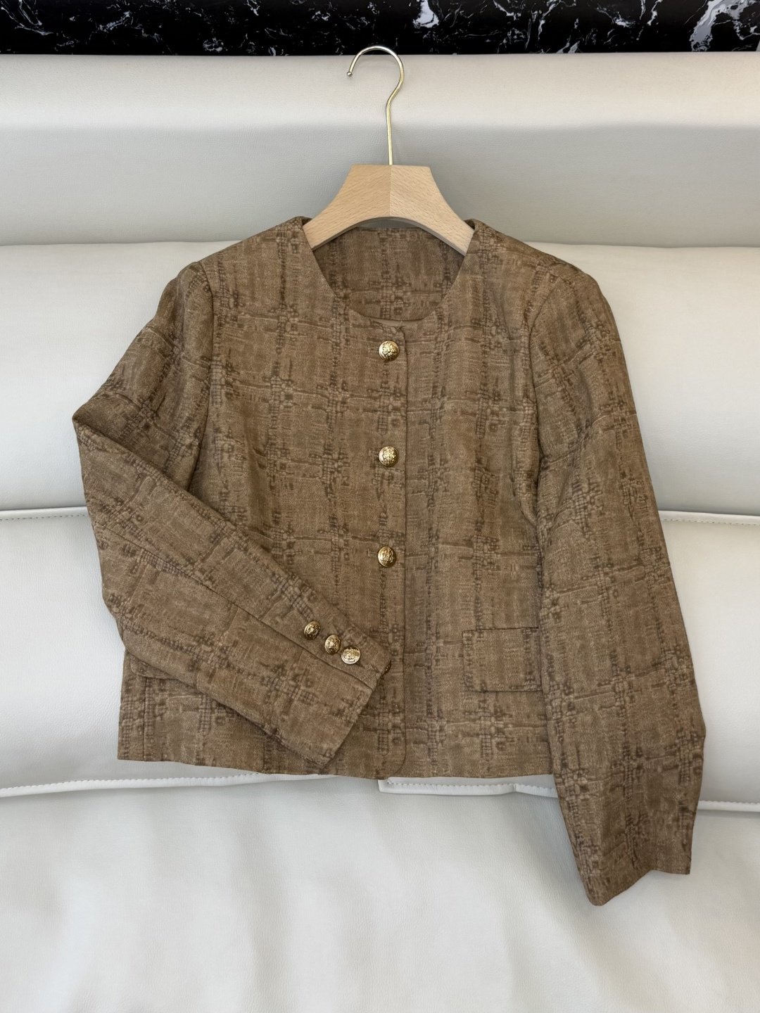 MT003#新款外套💕celine风 金扣 老钱风 长袖小外套 咖色 白色 黑色 M L