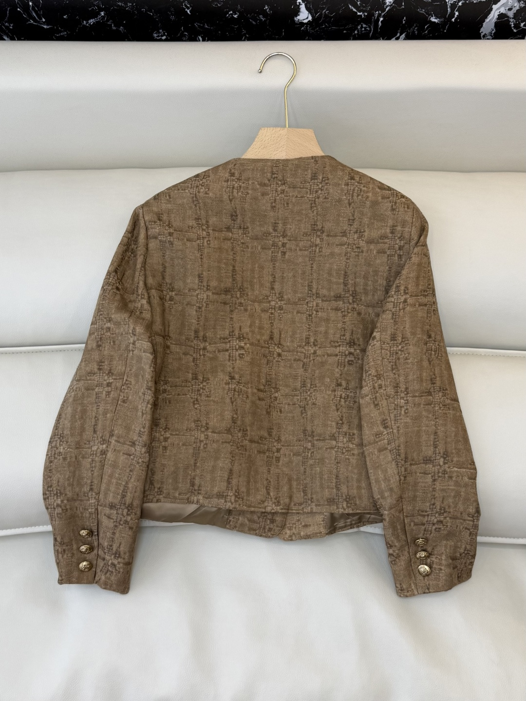 MT003#新款外套💕celine风 金扣 老钱风 长袖小外套 咖色 白色 黑色 M L