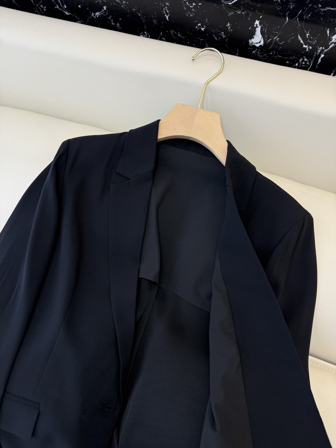 MT005#新款外套💕theory 极简风 85% 醋酸 长袖西装 香槟色 黑色 M L