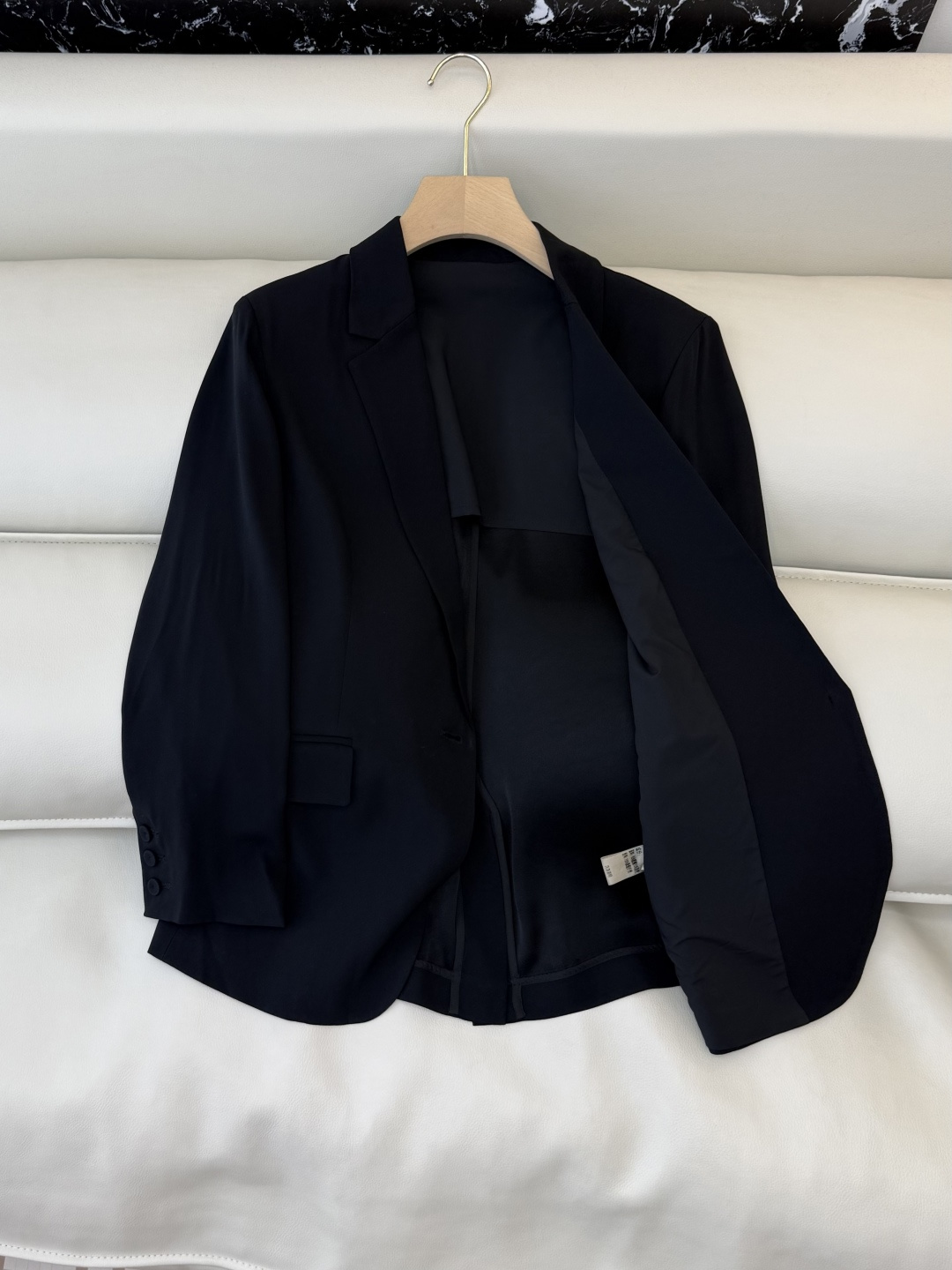 MT005#新款外套💕theory 极简风 85% 醋酸 长袖西装 香槟色 黑色 M L