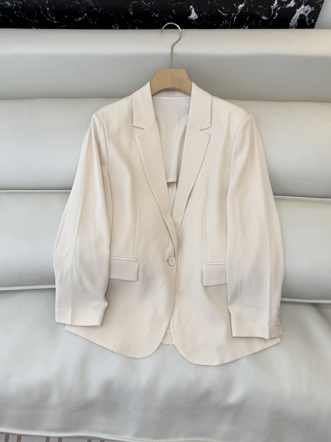 MT005#新款外套💕theory 极简风 85% 醋酸 长袖西装 香槟色 黑色 M L