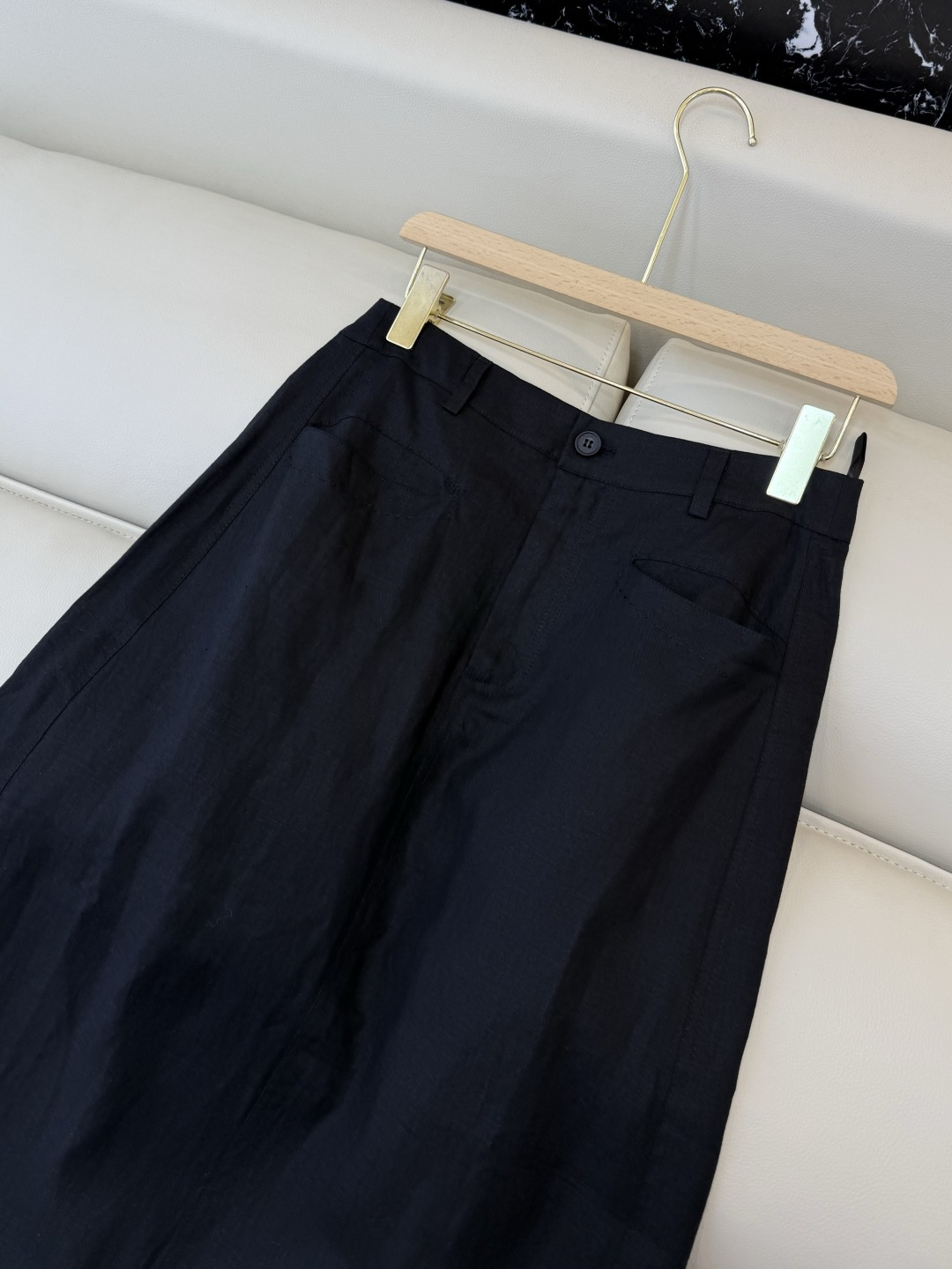 MT007#新款套装💕100% 亚麻绣花马甲➕亚麻长半裙套装 黑色 M L