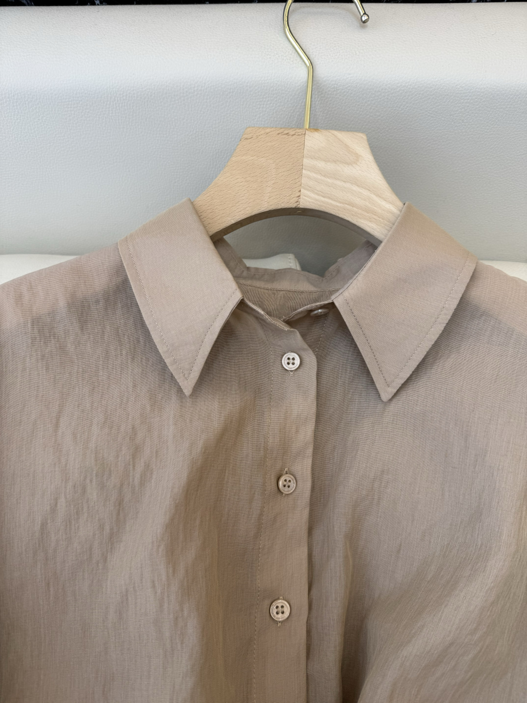 LZ26008#新款套装💕BC 55% 兰精天丝棉 长袖衬衫➕长裤套装 灰色 杏色 白色 SML