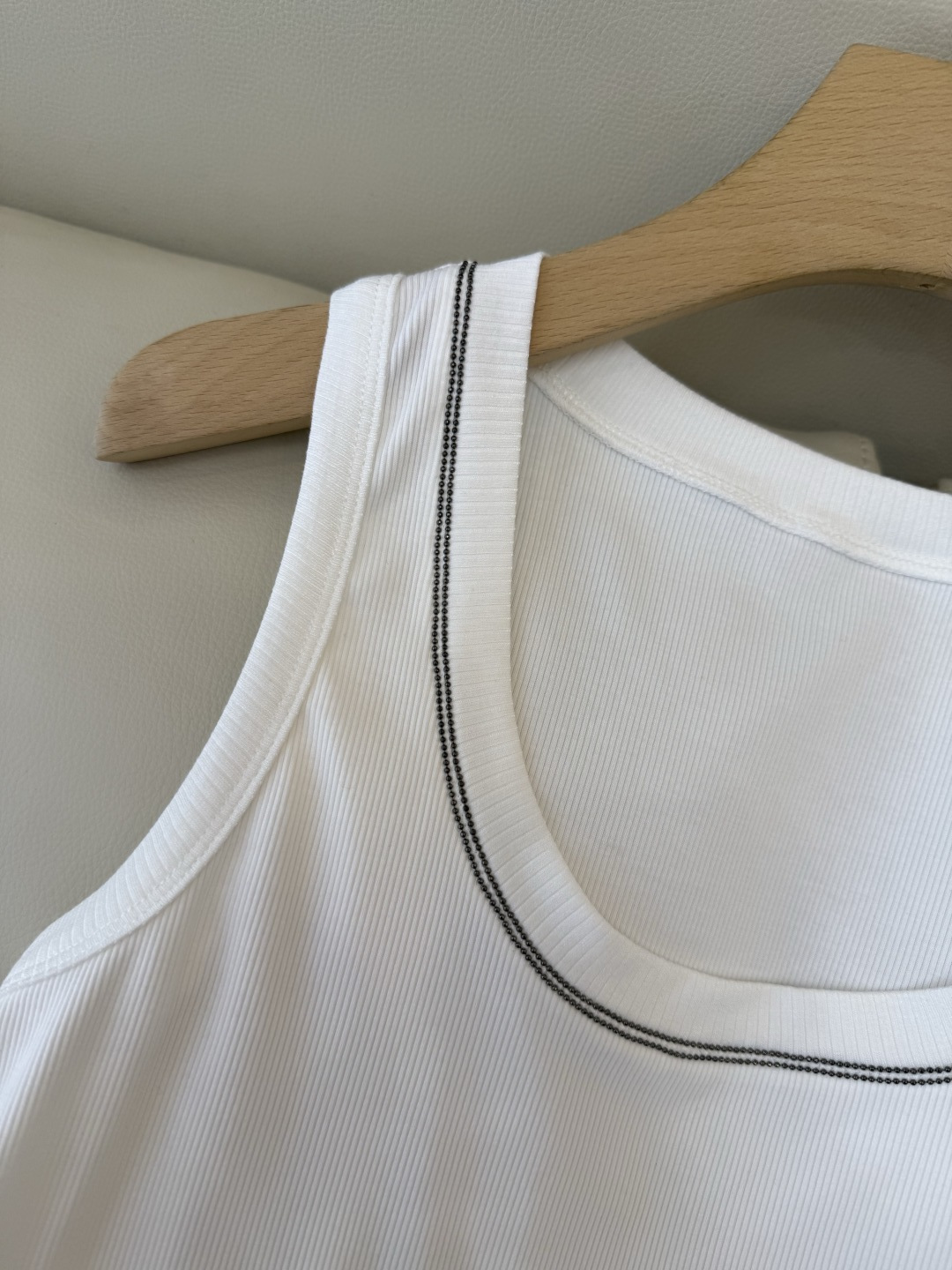 LZ26003#新款T恤💕BC 最新款背心针织链条T恤 黑色 白色 SML