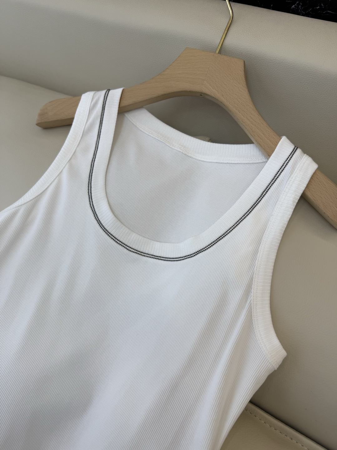 LZ26003#新款T恤💕BC 最新款背心针织链条T恤 黑色 白色 SML